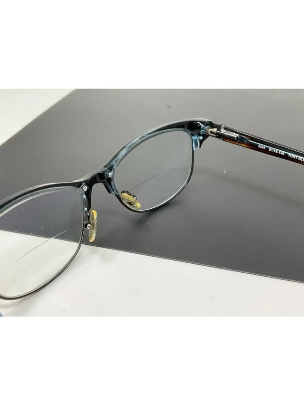 Helium Eyeglasses Womens Tortoise Blue 4246 Cat Eye Frames 51-16-135